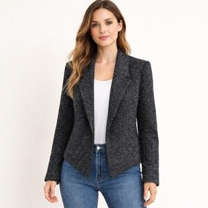 Lilith Gray‎ Wool Blend Open Front Jacket Size Medium 40